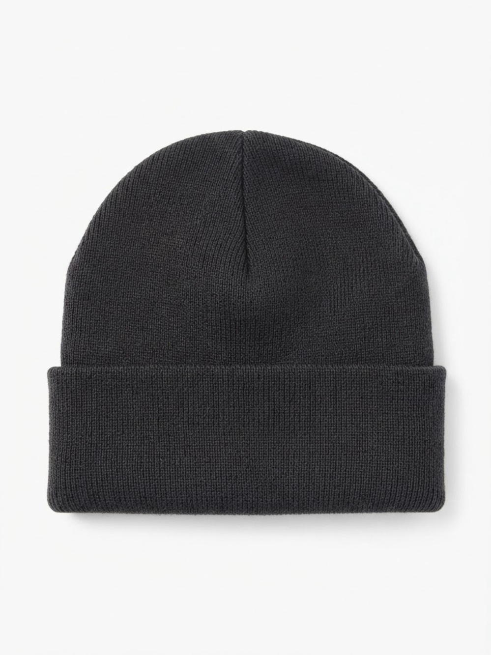 Classic Knit Cuffed Beanie - black